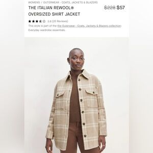Everlane THE ITALIAN REWOOL® OVERSIZED SHIRT JACKET xxs